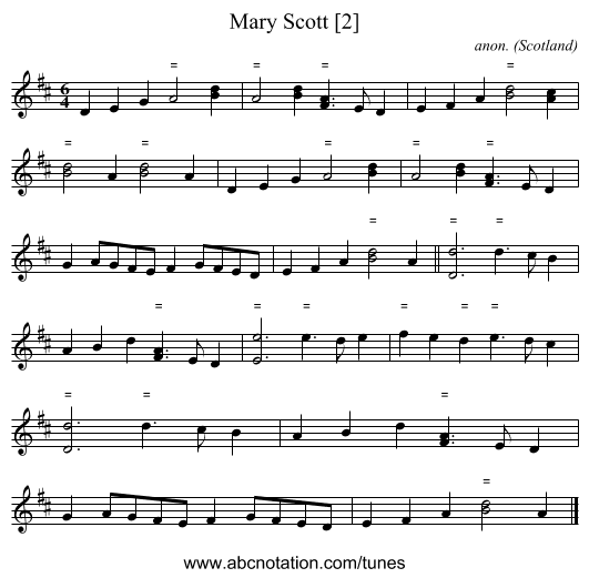 Mary Scott [2] - staff notation