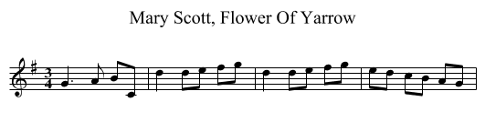 Mary Scott, Flower Of Yarrow - staff notation