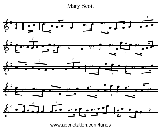 Mary Scott - staff notation
