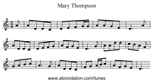 Mary Thompson - staff notation