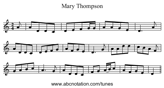 Mary Thompson - staff notation