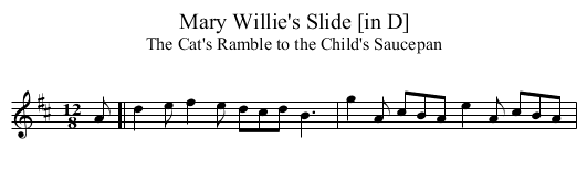 Mary Willie's Slide [in D] - staff notation