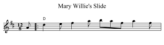 Mary Willie's Slide - staff notation