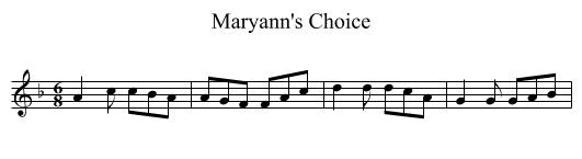 Maryann's Choice - staff notation