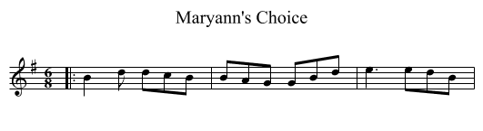 Maryann's Choice - staff notation