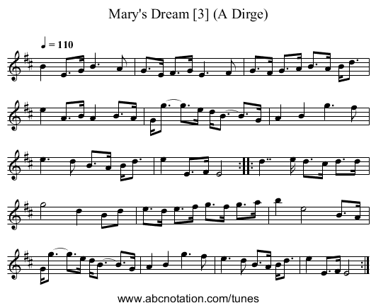 Mary's Dream [3] (A Dirge) - staff notation