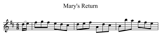 Mary's Return - staff notation