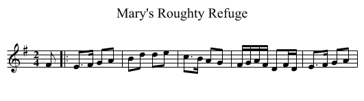 Mary's Roughty Refuge - staff notation
