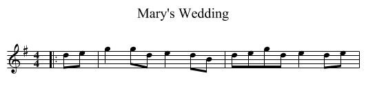 Mary's Wedding - staff notation
