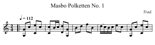 Masbo Polketten No. 1 - staff notation