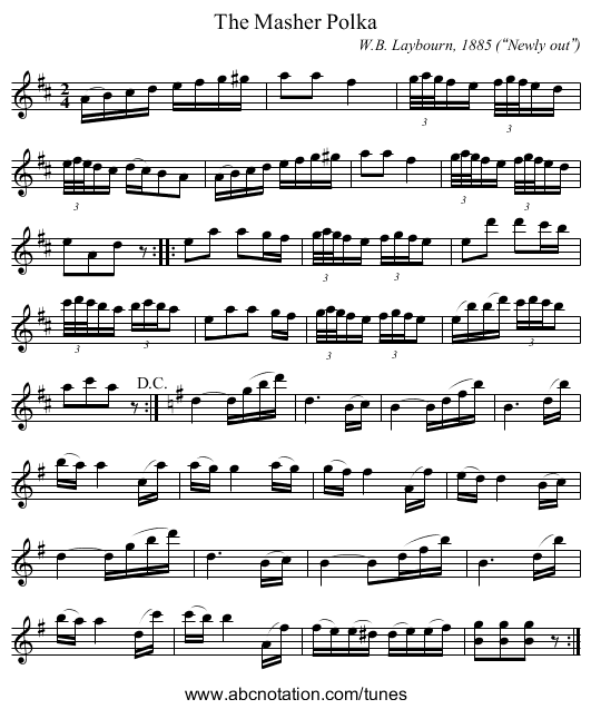 Masher Polka, The - staff notation