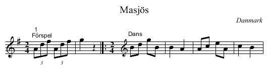 Masjös - staff notation