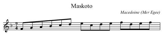 Maskoto - staff notation