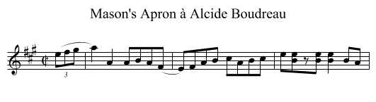 Mason's Apron à Alcide Boudreau - staff notation