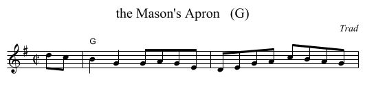 Mason's Apron   (G), the  - staff notation