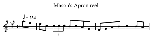 Mason's Apron reel - staff notation