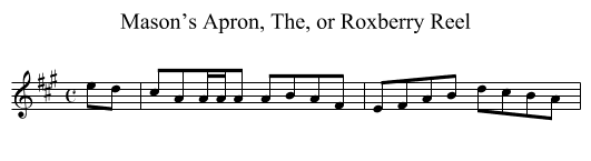 Mason’s Apron, The, or Roxberry Reel - staff notation