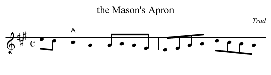 Mason's Apron, the  - staff notation