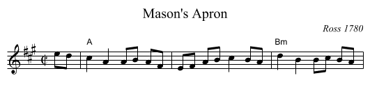 Mason's Apron - staff notation