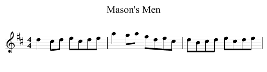 Mason's Men - staff notation