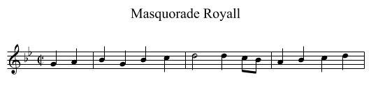 Masquorade Royall - staff notation