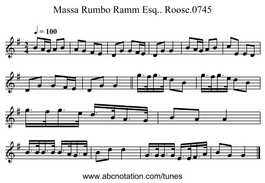 Massa Rumbo Ramm Esq.. Roose.0745 - staff notation