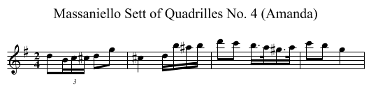 Massaniello Sett of Quadrilles No. 4 (Amanda) - staff notation