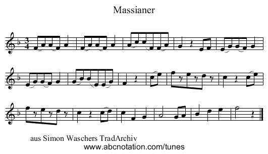 Massianer - staff notation
