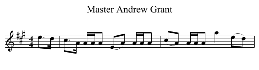 Master Andrew Grant - staff notation