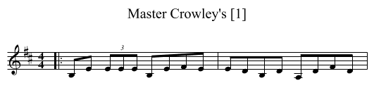 Master Crowley's [1] - staff notation