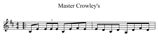 Master Crowley's - staff notation