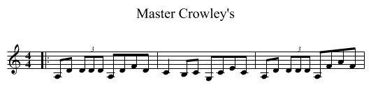 Master Crowley's - staff notation