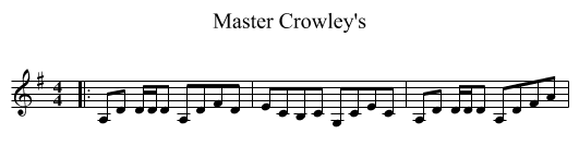Master Crowley's - staff notation