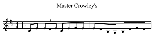 Master Crowley's - staff notation