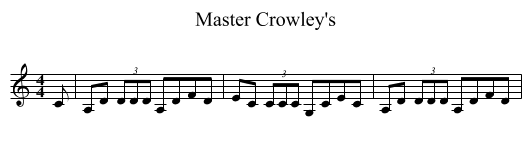 Master Crowley's - staff notation