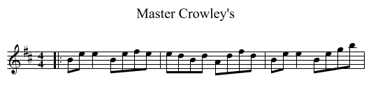 Master Crowley's - staff notation