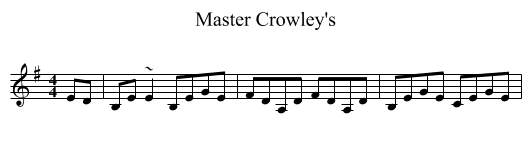 Master Crowley's - staff notation