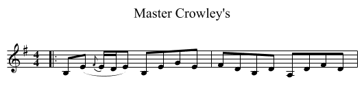 Master Crowley's - staff notation