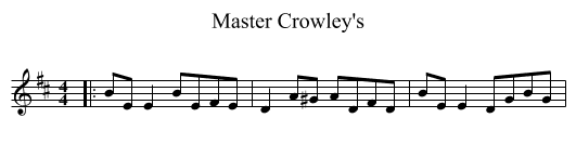 Master Crowley's - staff notation