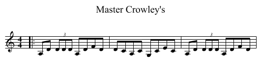Master Crowley's - staff notation