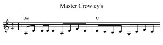 Master Crowley's - staff notation