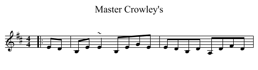 Master Crowley's - staff notation
