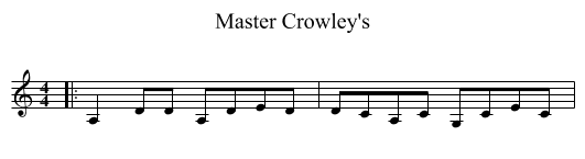 Master Crowley's - staff notation