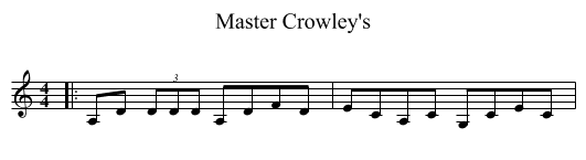 Master Crowley's - staff notation