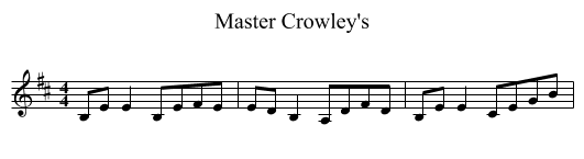 Master Crowley's - staff notation