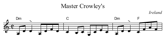 Master Crowley's - staff notation