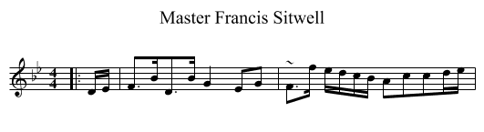 Master Francis Sitwell - staff notation
