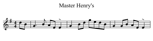 Master Henry's - staff notation