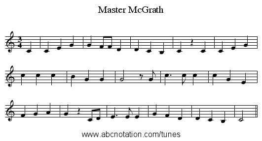 Master McGrath - staff notation