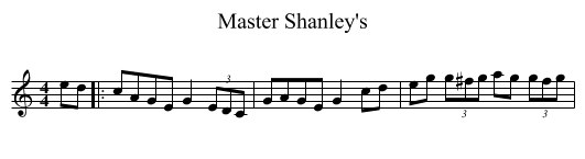 Master Shanley's - staff notation